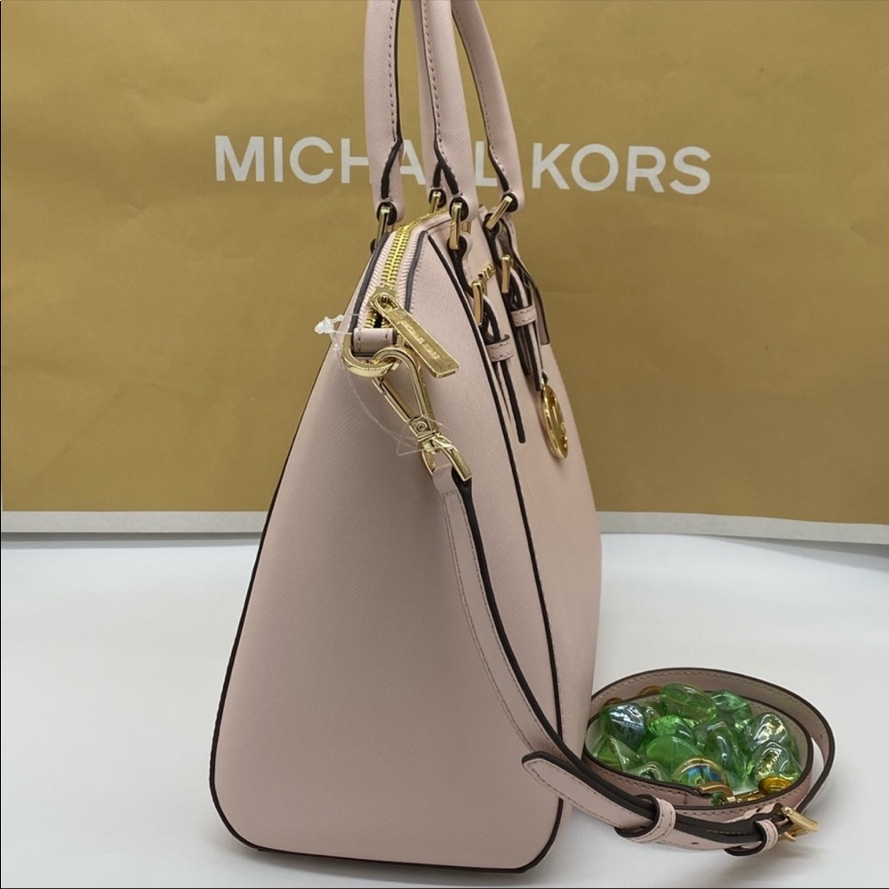 MICHAEL KORS CIARA LARGE TZ SATCHEL POWDER BLUSH - Picture 15 of 16
